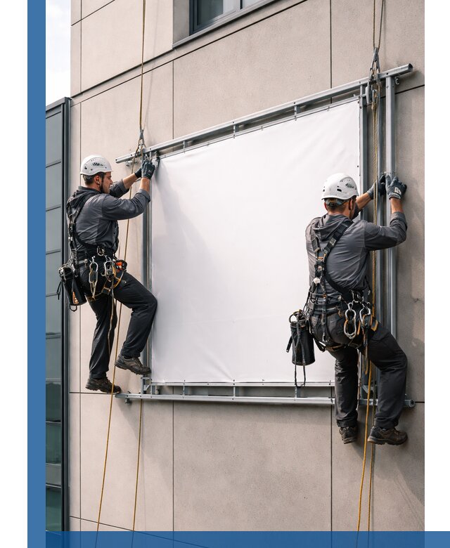 Монтаж наружной рекламной вывески в Раменском под ключ