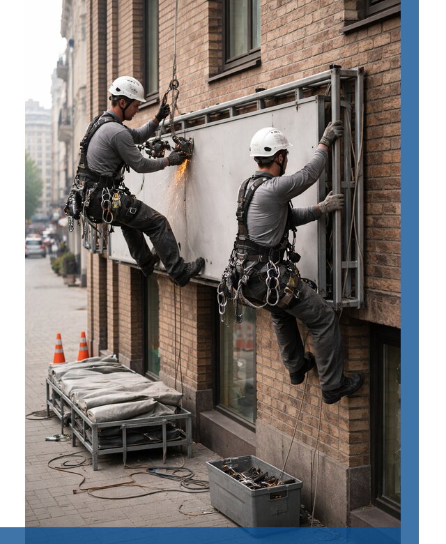 Демонтаж рекламной вывески в Раменском от 6590 р. | ВЫСОТНИК-Рмн