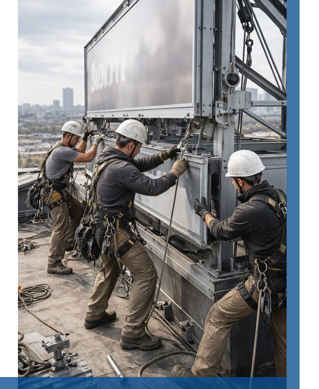 Монтаж крышной рекламной конструкции в Раменском от 60834 р.|ВЫСОТНИК-Рмн