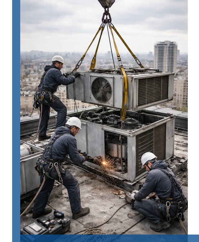 Демонтаж крышной установки в Раменском любой сложности