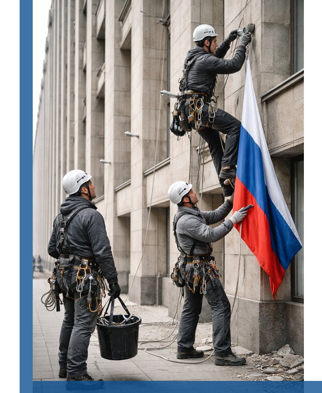 Профессиональная установка флагов на фасаде в Раменском