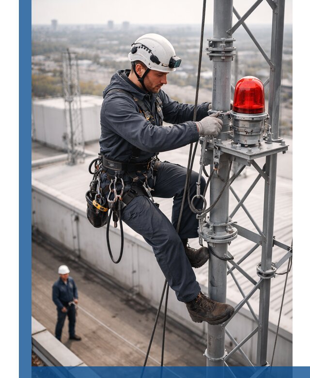 Монтаж заградительных огней и обслуживание объектов в Раменском