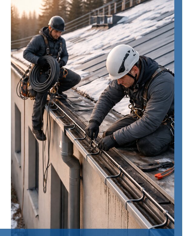 Монтаж греющего кабеля на кровле в Раменском от 456 р. | ВЫСОТНИК-Рмн