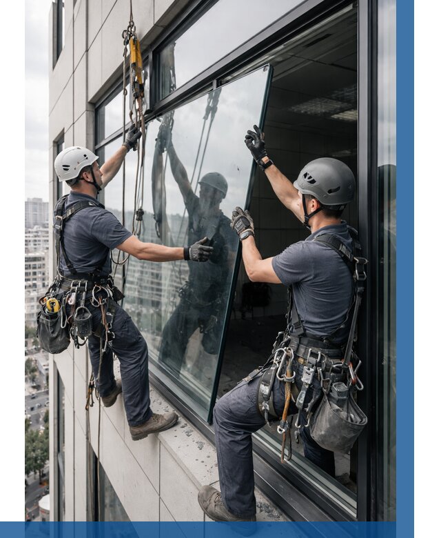 Замена стеклопакетов на высоте в Раменском от 5576 р. | ВЫСОТНИК-Рмн