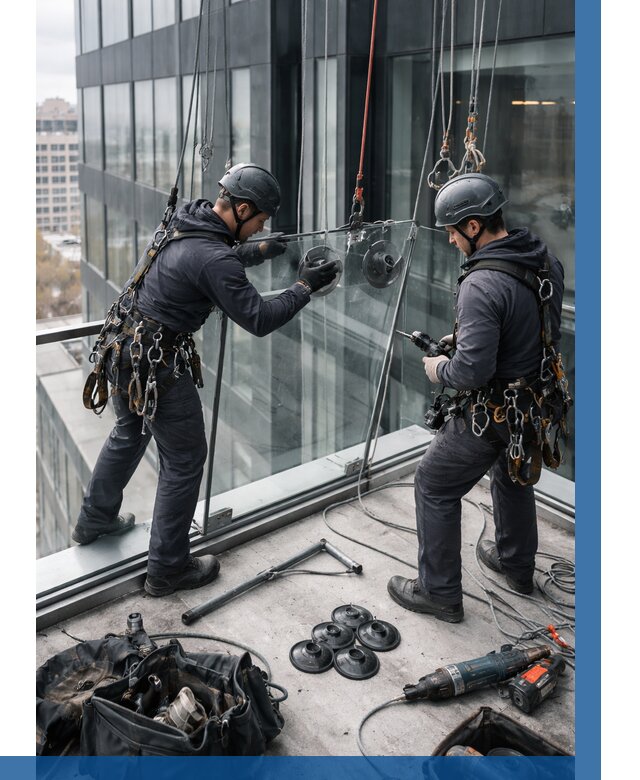 Монтаж стеклянных ограждений в Раменском от 2535 р. | ВЫСОТНИК-Рмн