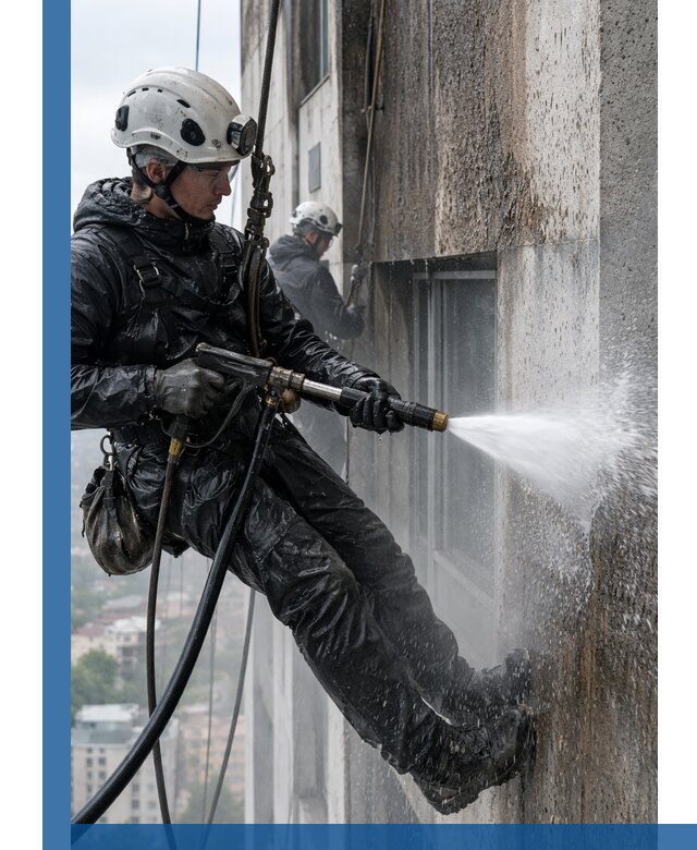 Гидроструйная очистка фасадов и конструкций в Раменском