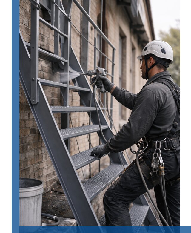 Покраска и антикоррозионная защита пожарных лестниц в Раменском