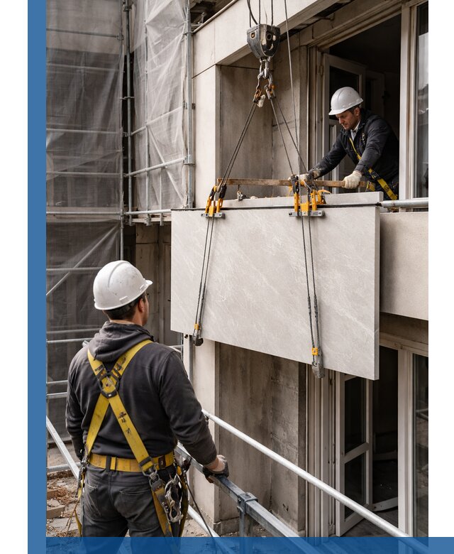 Подъем керамогранита на этаж в Раменском грузчиками и техникой