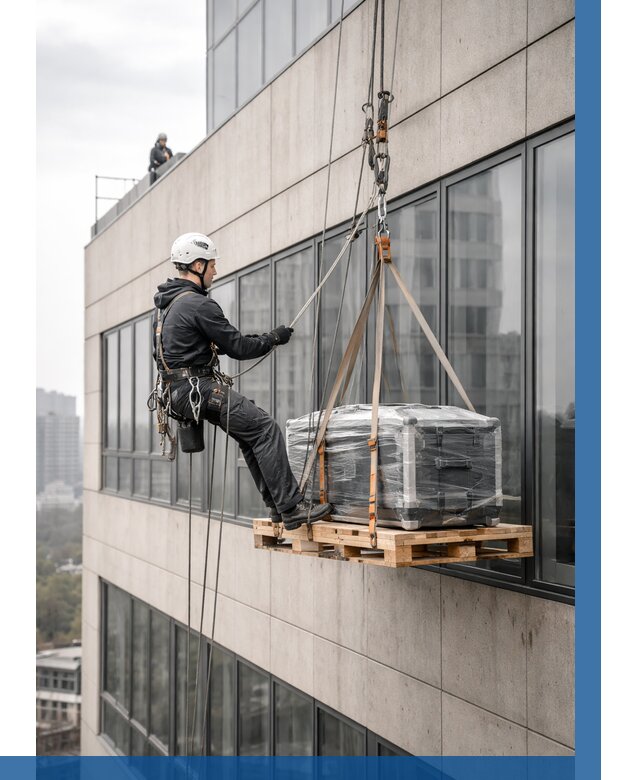 Спуск груза по фасаду в Раменском от 3549 р. | ВЫСОТНИК-Рмн