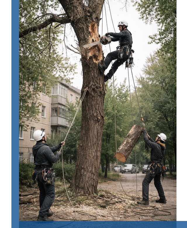 Срочное удаление аварийных деревьев в Раменском с гарантией безопасности