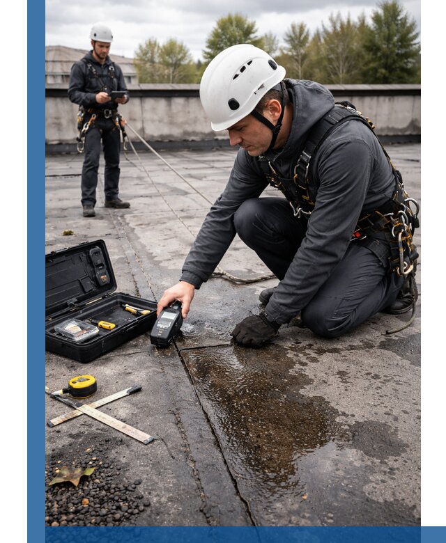 Обследование кровли на протечки и выявление дефектов в Раменском