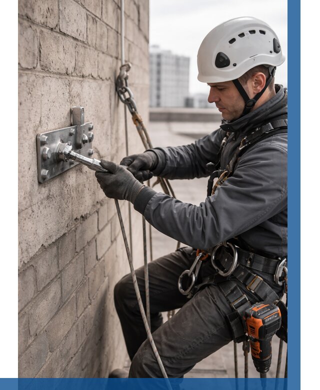 Установка анкерных точек в Раменском от 3549 р. | ВЫСОТНИК-Рмн