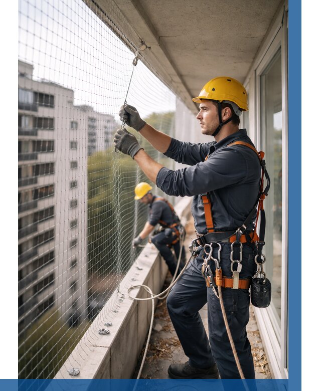 Монтаж сетки от птиц в Раменском от 4563 р. | ВЫСОТНИК-Рмн